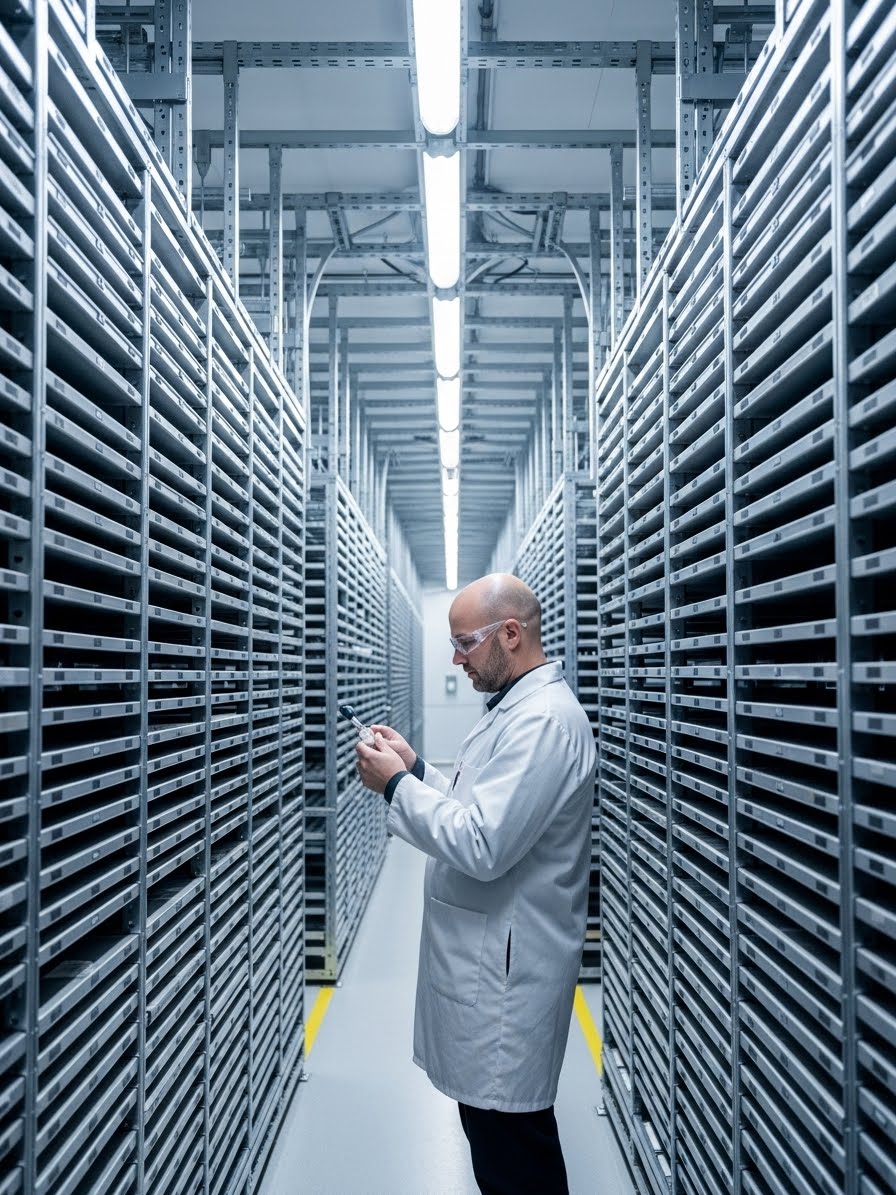 Instrieel laborant aan het werk